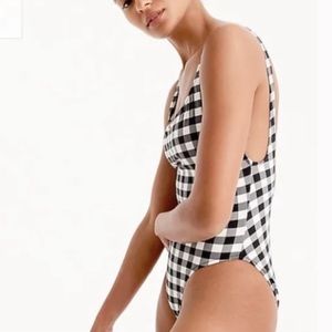 J Crew Gingham Scoopback One Piece